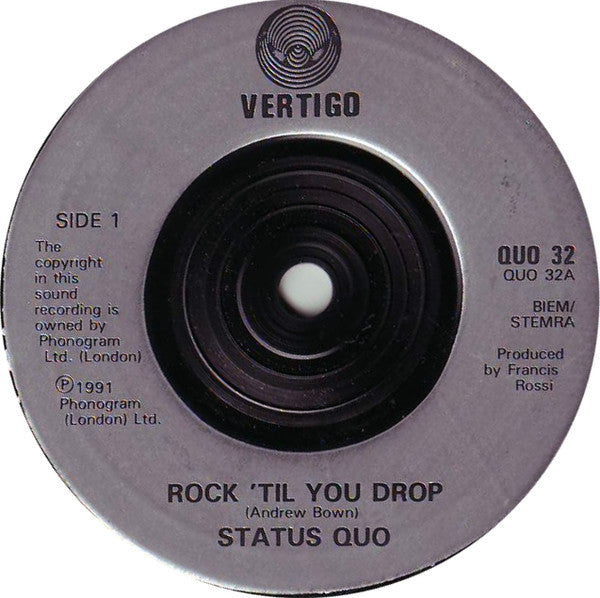 Status Quo - Rock 'Til You Drop - Used Vinyl Record 7"