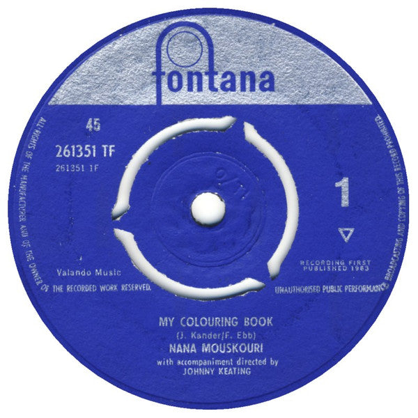 Nana Mouskouri - My Colouring Book - Used Vinyl Record 7"