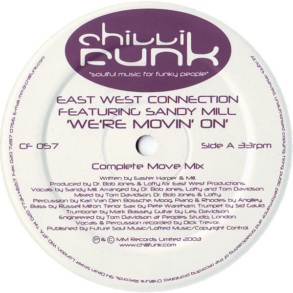 East West Connection - We're Movin' On - Used Vinyl Record 12"
