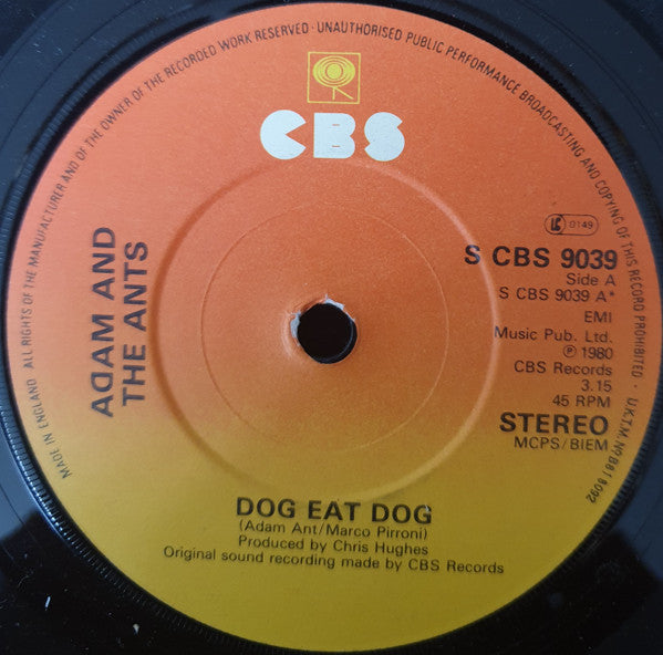 Adam And The Ants - Dog Eat Dog - Used Vinyl Record 7"