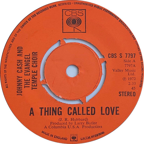 Johnny Cash - A Thing Called Love - Used Vinyl Record 7"