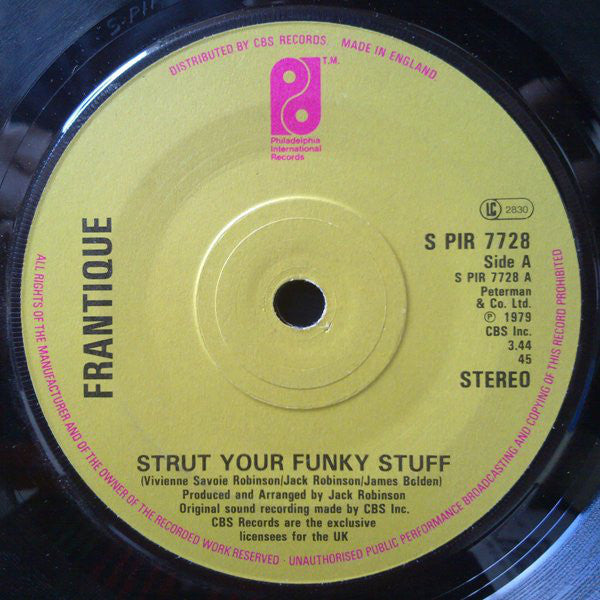 Frantique - Strut Your Funky Stuff - Used Vinyl Record 7"