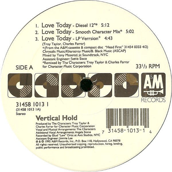 Vertical Hold - Love Today - Used Vinyl Record 12"