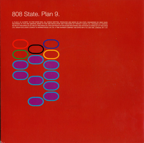 808 State - Plan 9 - Used Vinyl Record 7"