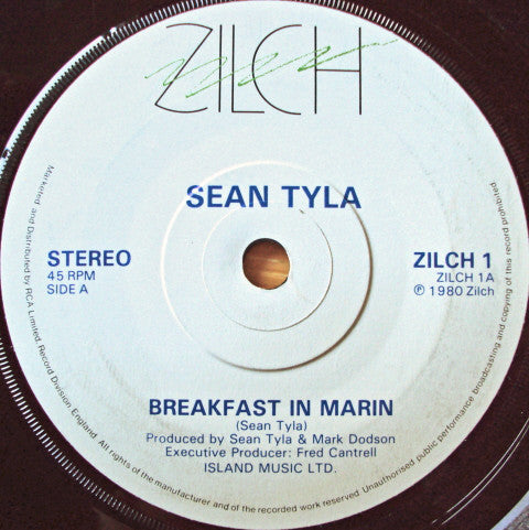 Sean Tyla - Breakfast In Marin - Used Vinyl Record 7"