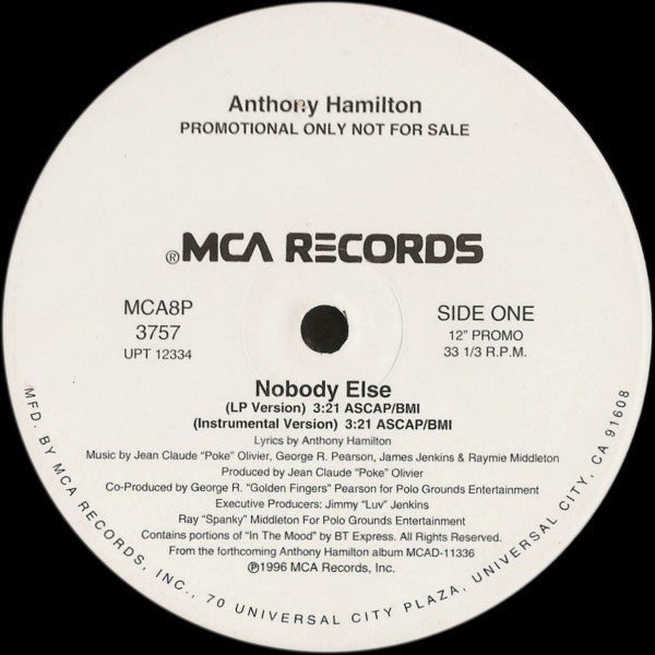 Anthony Hamilton - Nobody Else - Used Vinyl Record 12"