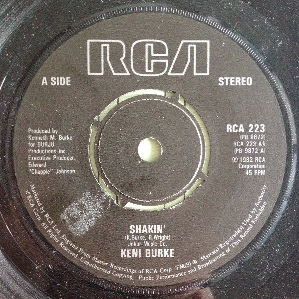 Keni Burke - Shakin' - Used Vinyl Record 7"