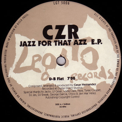 CZR - Jazz For That Azz E.P. - Used Vinyl Record 12"