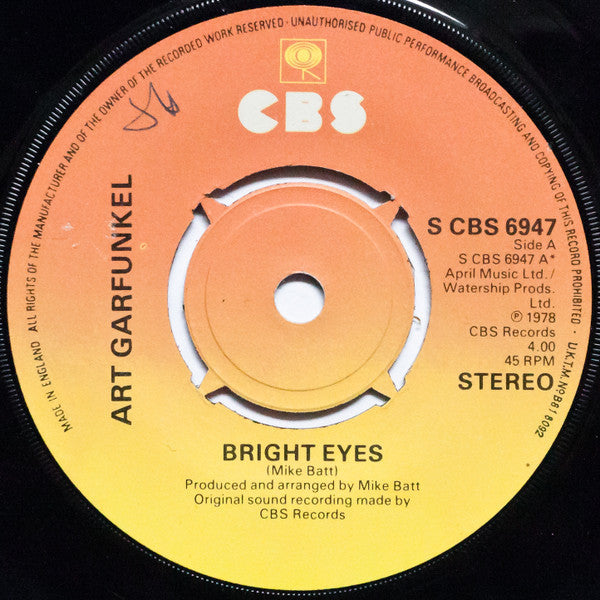 Art Garfunkel - Bright Eyes - Used Vinyl Record 7"