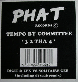 Tempo By Committee - 3 2 Tha 4 - Used Vinyl Record 12"