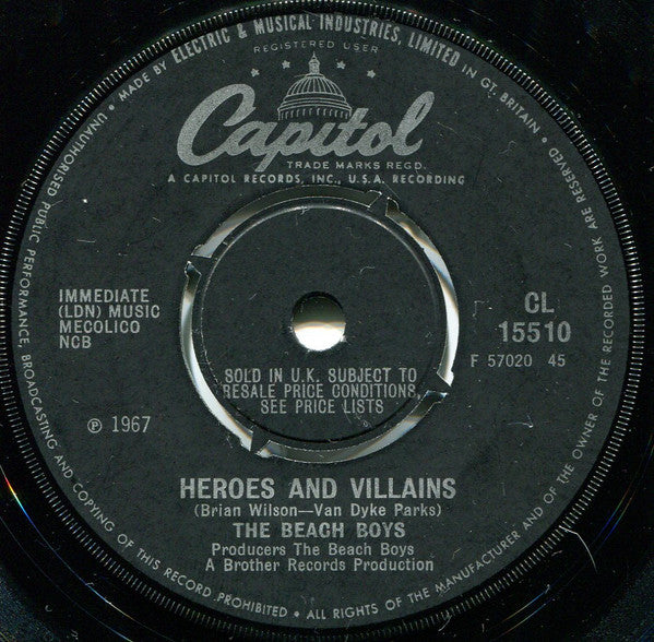 Beach Boys - Heroes And Villains - Used Vinyl Record 7"