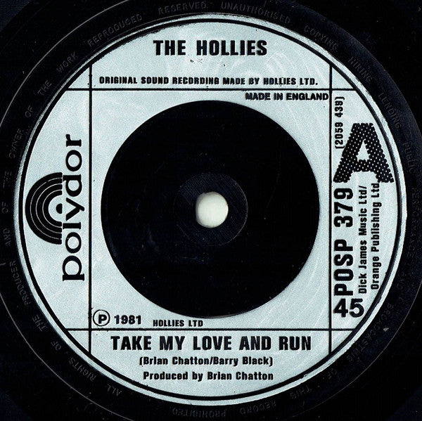 Hollies - Take My Love And Run - Used Vinyl Record 7"