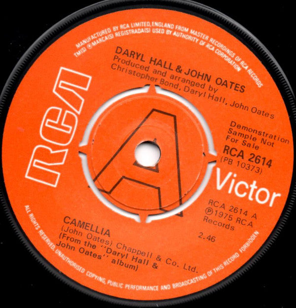 Daryl Hall & John Oa - Camellia - Used Vinyl Record 7"