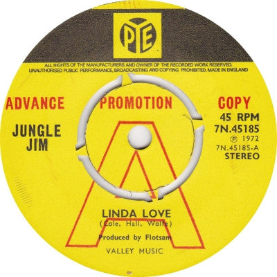 Jungle Jim - Linda Love - Used Vinyl Record 7"