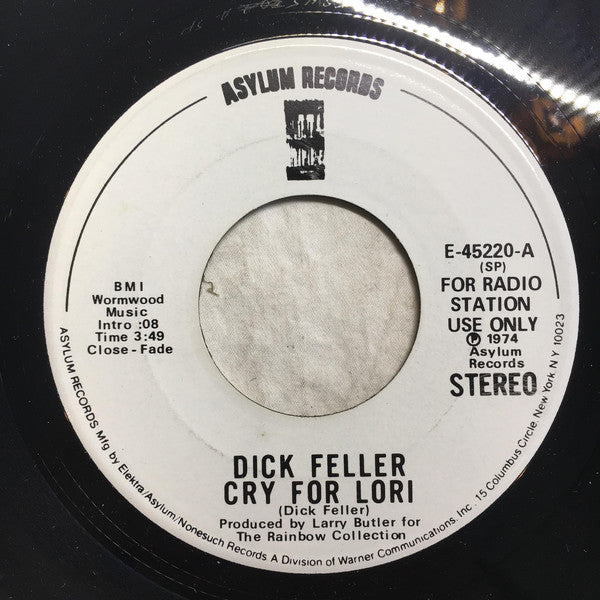 Dick Feller - Cry For Lori - Used Vinyl Record 7"