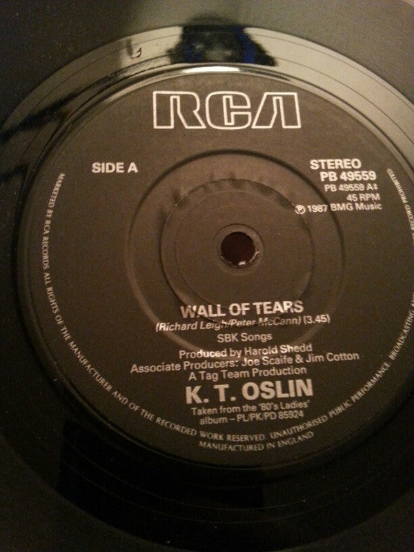 K.T. Oslin - Wall Of Tears - Used Vinyl Record 7"