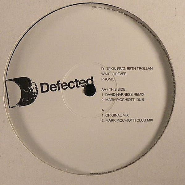 DJ Tekin - Wait Forever - New Vinyl Record 12"