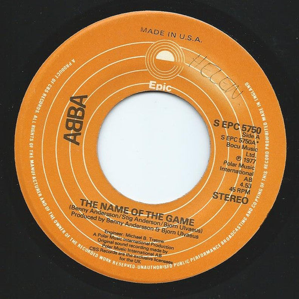 ABBA - Name Of The Game - Used Vinyl Record 7"