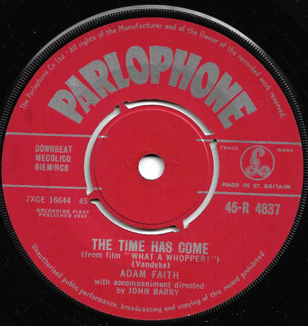 Adam Faith - Time Has Come - Used Vinyl Record 7"