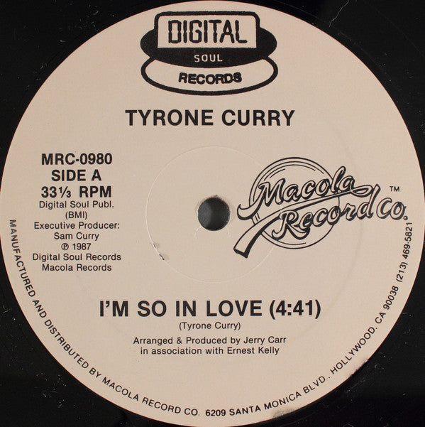 Tyrone Curry - I'm So In Love - Used Vinyl Record 12"