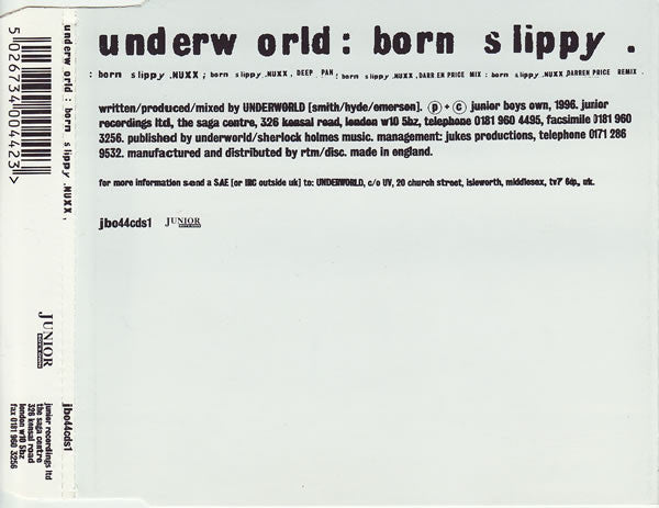 Underworld - Born Slippy .NUXX - Used CD