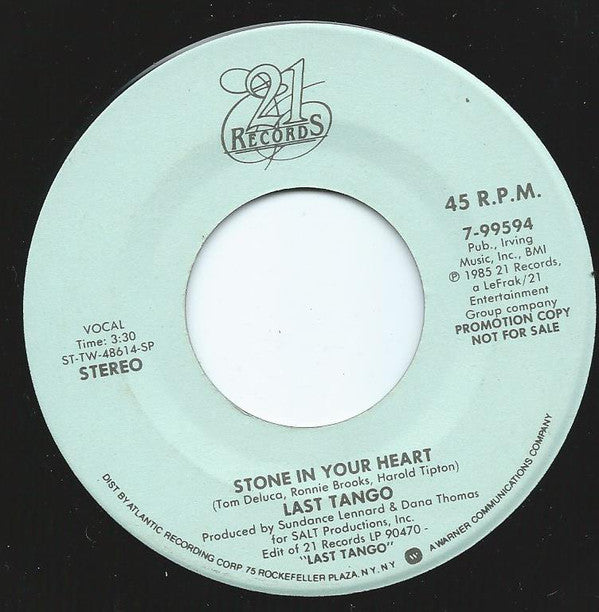 Last Tango - Stone In Your Heart - Used Vinyl Record 7"
