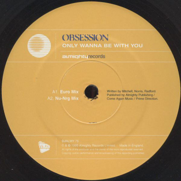Obsession - Only Wanna Be With You - Used Vinyl Record 12"