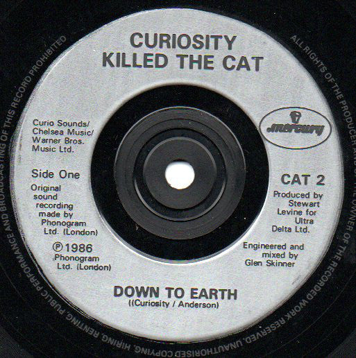 Curiosity Killed The - Down To Earth - Used Vinyl Record 7"