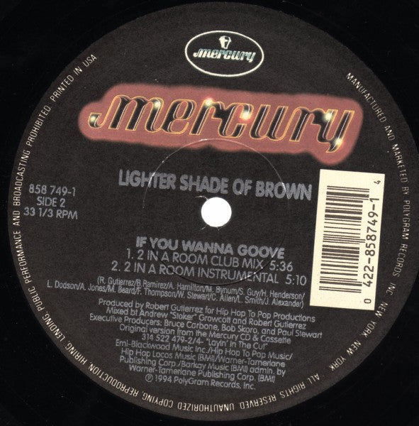 Lighter Shade Of Bro - If You Wanna Groove - Used Vinyl Record 12"