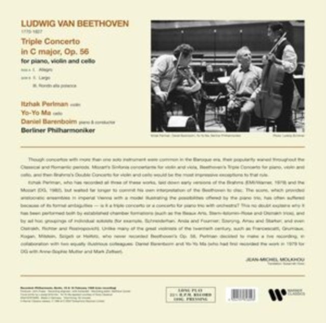 Itzhak Perlman - Beethoven: Triple Concerto - Vinyl Record VINYL