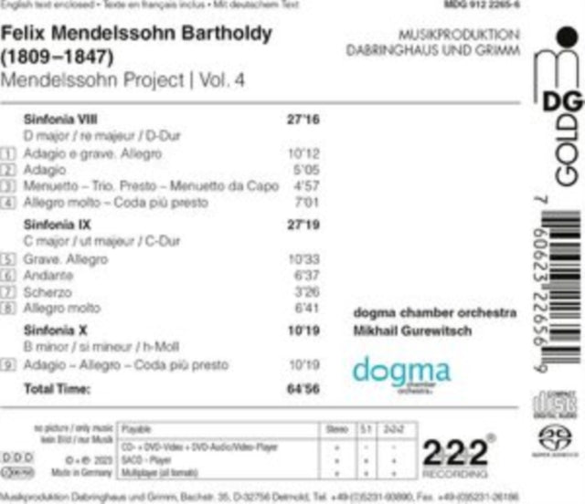 Dogma Chamber Orches - Mendelssohn Project Vol. 4 - String Symphonies No
