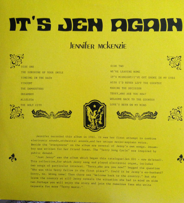 Jennifer Mckenzie - It's Jen Again - Used Vinyl Record
