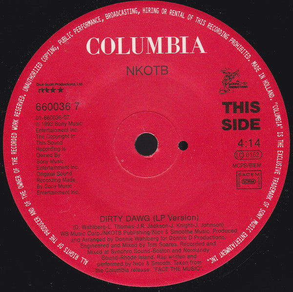 New Kids On The Bloc - Dirty Dawg - Used Vinyl Record 7"