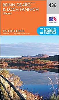 Ordnance Survey - Beinn Dearg and Loch Fannich : 436 - New Sheet map