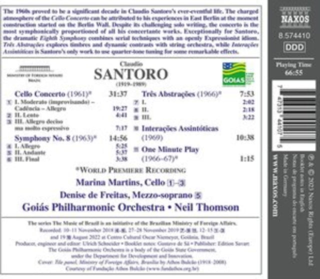 DENISE DE FREITAS; M - CLAUDIO SANTORO SYMPHONY NO. - CD