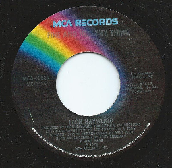 Leon Haywood - Fine And Healthy Thing - Used Vinyl Record 7"