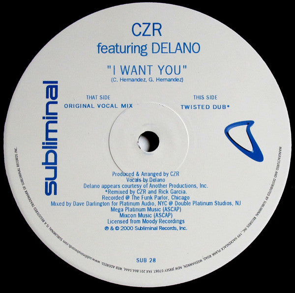 CZR - I Want You - Used Vinyl Record 12"