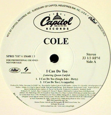 Cole - I Can Do Too - Used Vinyl Record 12"