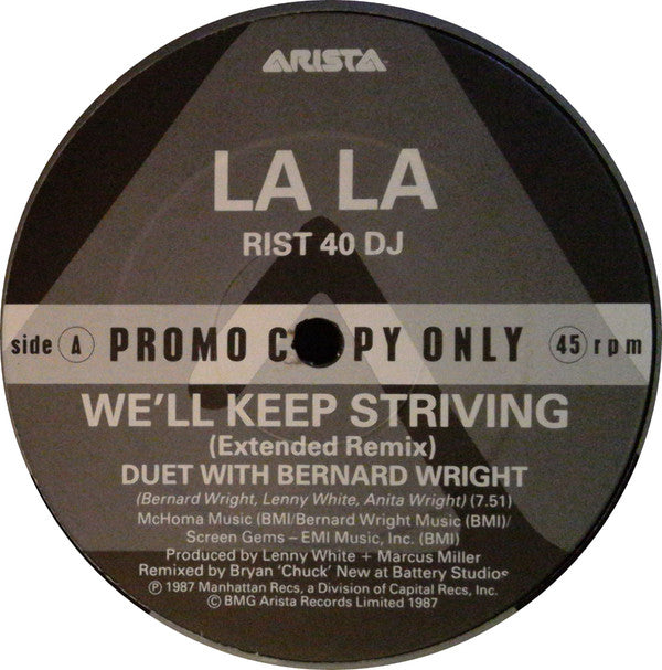 La La - We'll Keep Striving - Used Vinyl Record 12"