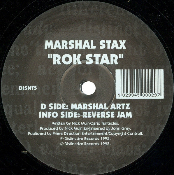 Marshal Stax - Rok Star - Used Vinyl Record 12"