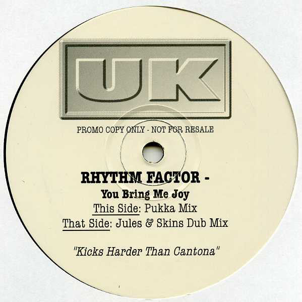 Rhythm Factor - You Bring Me Joy - Used Vinyl Record 12"