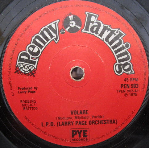 Larry Page Orchestra - Volare - Used Vinyl Record 7"