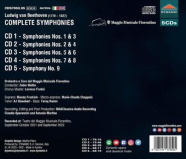 MAGGIO MUSICALE/ZUBI - BEETHOVEN - COMP SYMPHONIES - CDBX