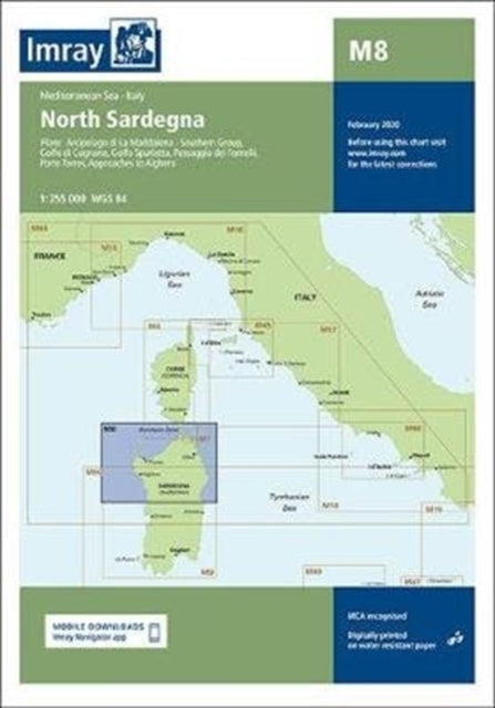 Imray - Chart M8 : North Sardegna : 8 - New Sheet map