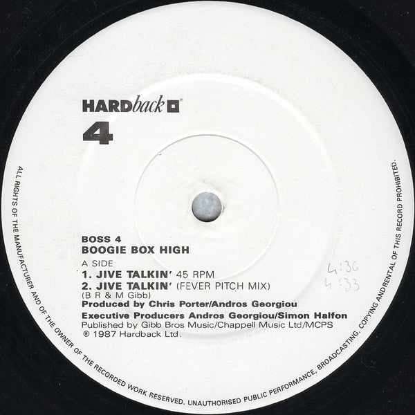 Boogie Box High - Jive Talkin' - Used Vinyl Record 12"
