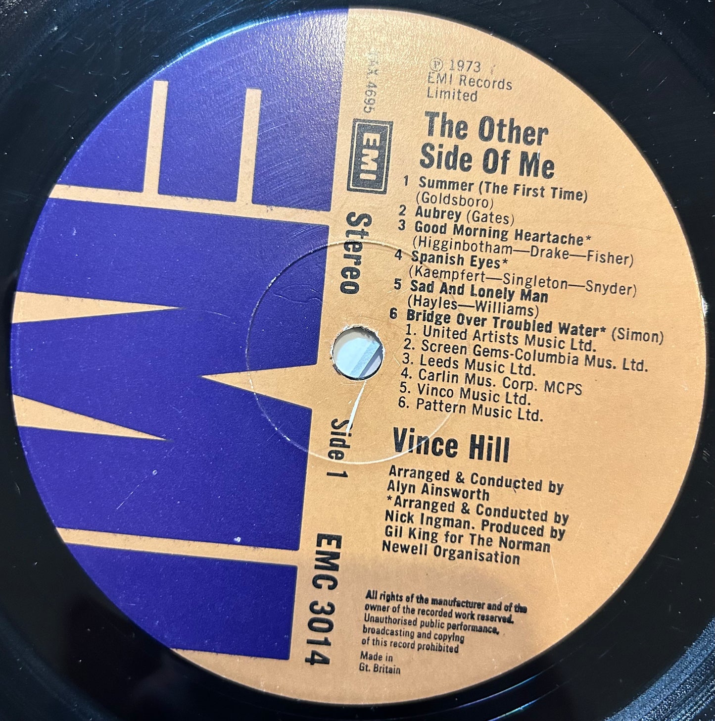 Vince Hill - Other Side Of Me - Used Vinyl Record