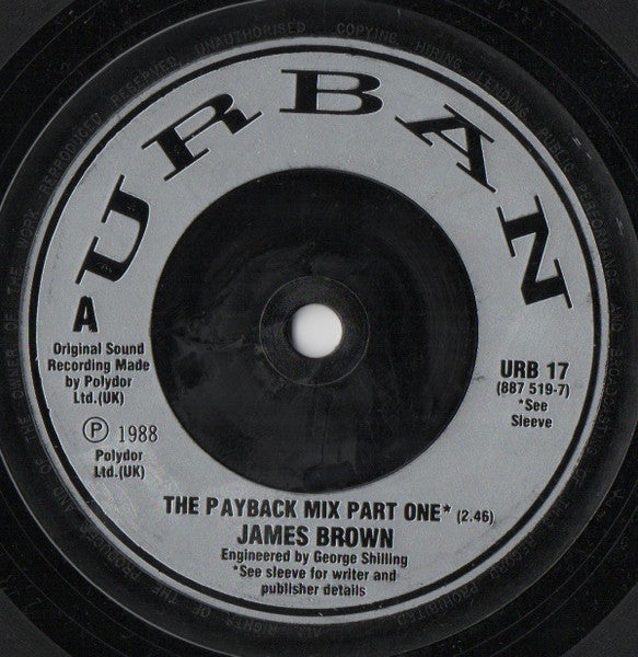 James Brown - Payback Mix Part One - Used Vinyl Record 7"