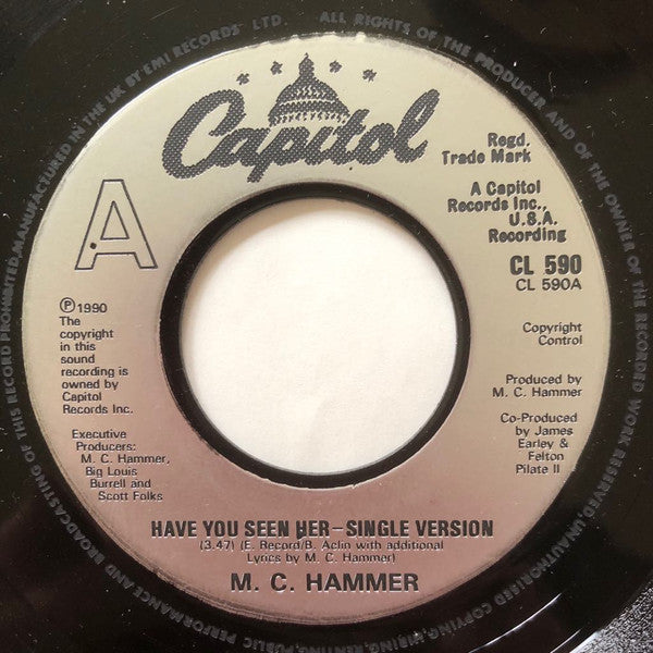 MC Hammer - Have You Seen Her - Used Vinyl Record 7"