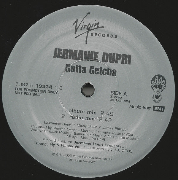 Jermaine Dupri - Gotta Getcha - Used Vinyl Record 12"