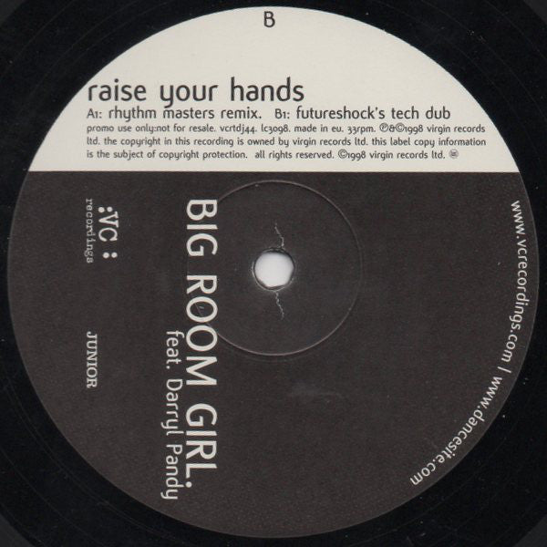 Big Room Girl - Raise Your Hands - Used Vinyl Record 12"